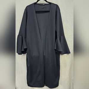 BooHoo Black Kimono Cardigan Bell Sleeves Size 14